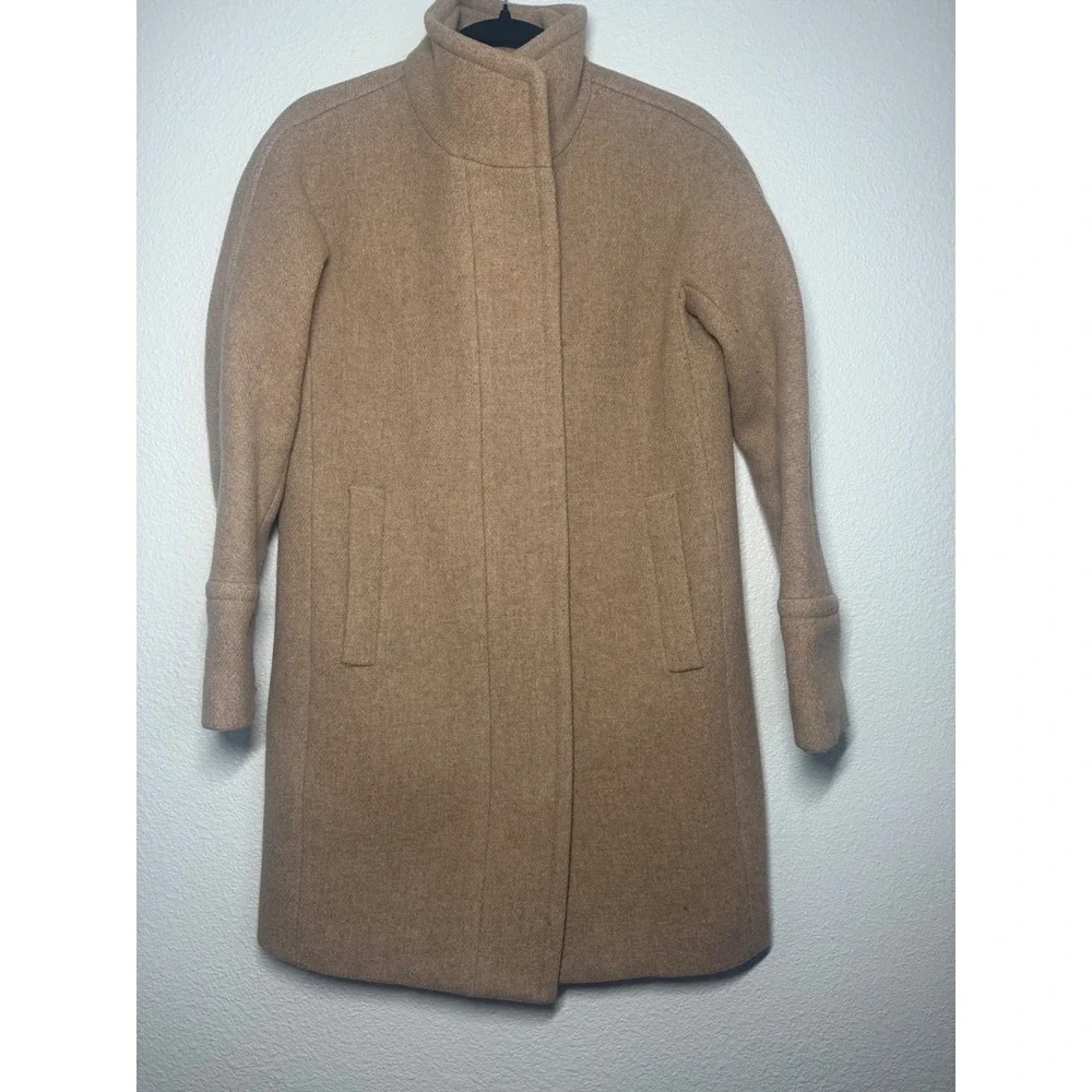 J.Crew Cocoon Coat Stadium Cloth Wool Nello Gori Tan Camel 00 B2770 - Picture 3 of 16